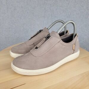 Ecco Sneakers Womens SZ EU 36 US 5-5.5 Gray Soft 7 Zip Suede Comfort Casual Shoe